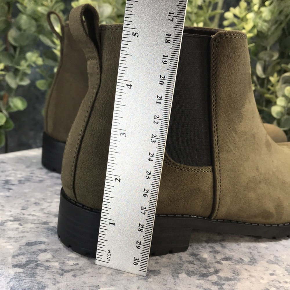Sonoma Cilantro Olive Faux Suede 5”Tall Round Toe Ankle Zip Boots WMS 6M🌟NIB🌟 - Picture 8 of 10